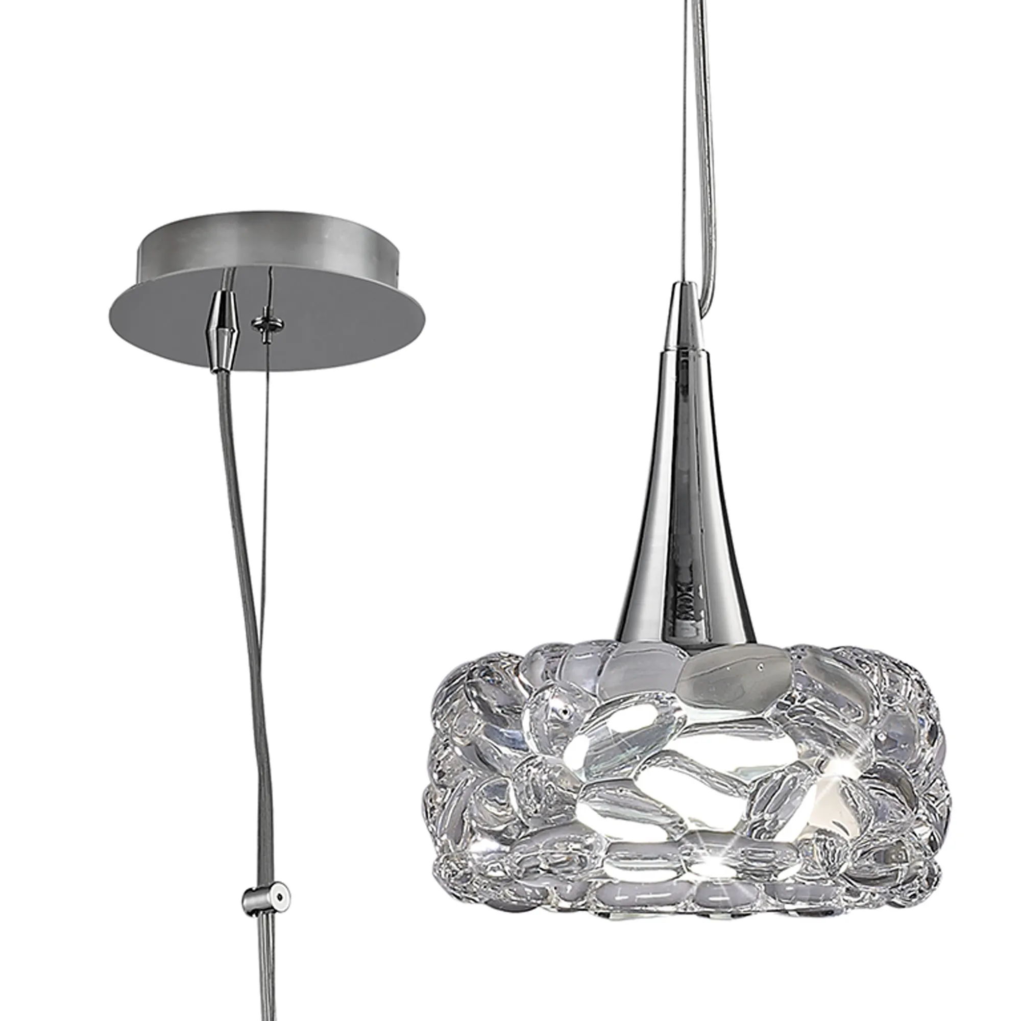 M3933  O2 Glass Pendant 1 Light